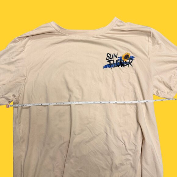 🌻 Manfinity “Sunflower” Graphic Tee | Beige Unisex Streetwear Shirt | Size L - Picture 10 of 13
